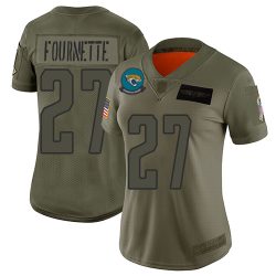 Nike Jacksonville Jaguars 27 Leonard Fournette Camo Womens Stitched NFL Limited 2019 Salute to Service Jersey Womens